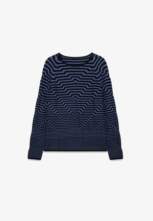 Fiorella Rubino, MAGLIA A RIGHE CON SCOLLO A BARCHETTA - Trui - blu