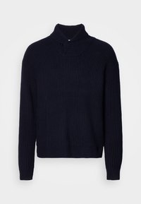 SHAWL COLLAR - Strikkegenser - navy