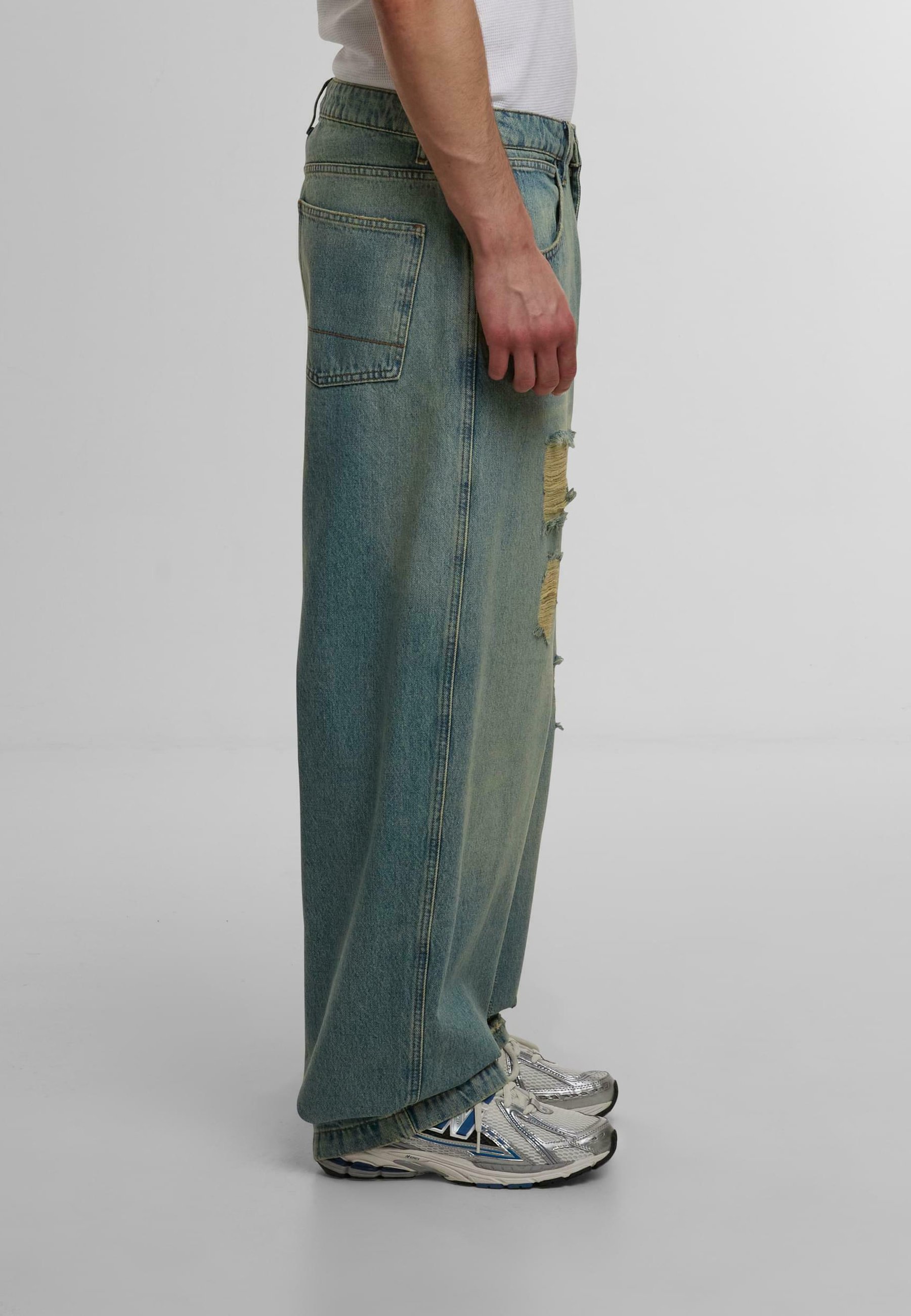 DEF Flared Jeans - vintage blue destroyed/destroyed denim - Zalando