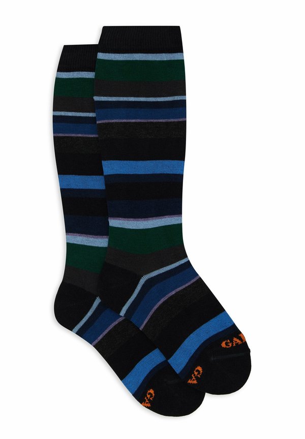 LONG WITH MULTICOLOURED STRIPES - Kniestrümpfe - blu tifone