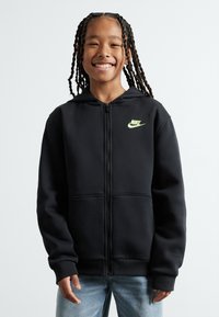 Nike Sportswear SPORTSWEAR CLUB FLEECE UNISEX - Sudadera con cremallera - black/volt