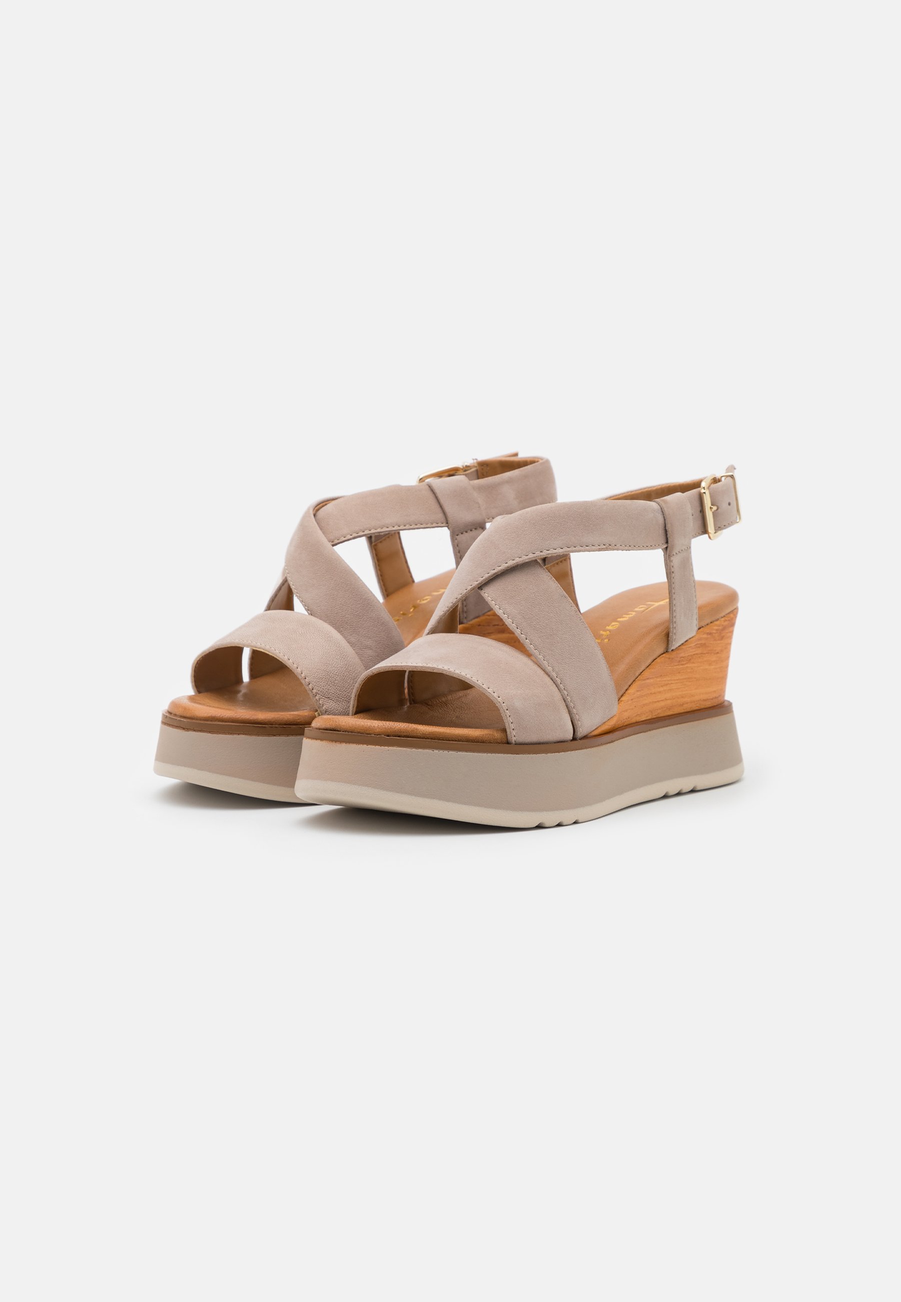 Tamaris Sandalen met plateauzool - taupe/Taupe - Zalando.nl