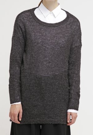 Strickpullover - mottled dark grey