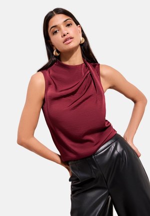 Friends Like These, REGULAR FIT - SLEEVELESS DRAPE DETAIL - Top - red