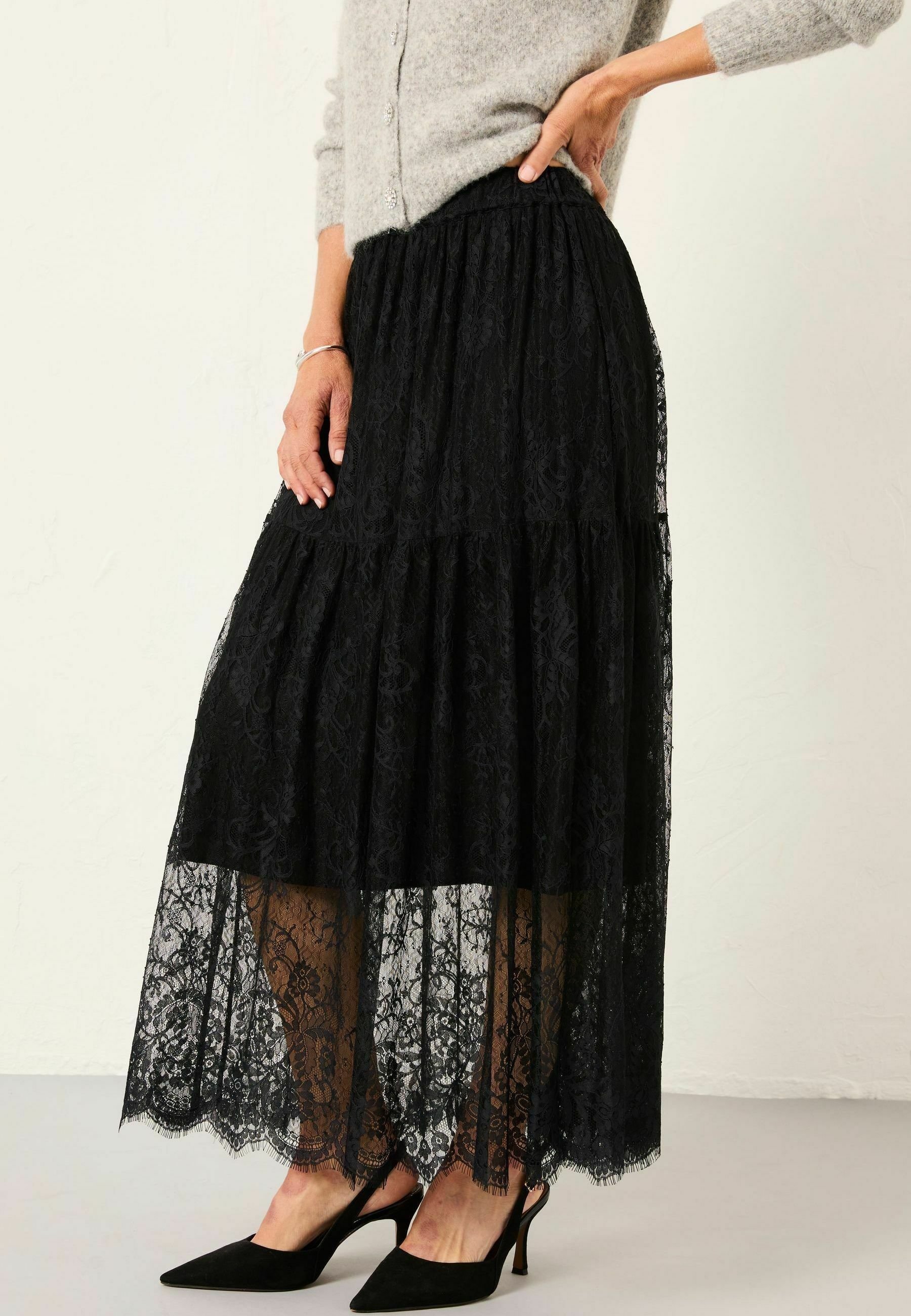 FatFace MIDI Pleated skirt black Zalando