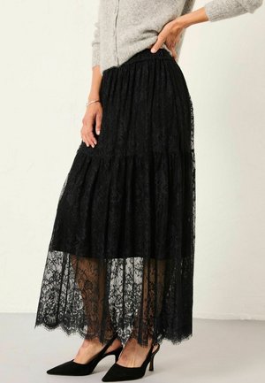 MIDI  - Faltenrock - black