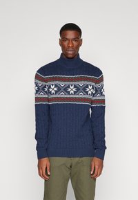Selected Homme SLHFLAKE CABLE - Pulover - navy blazer
