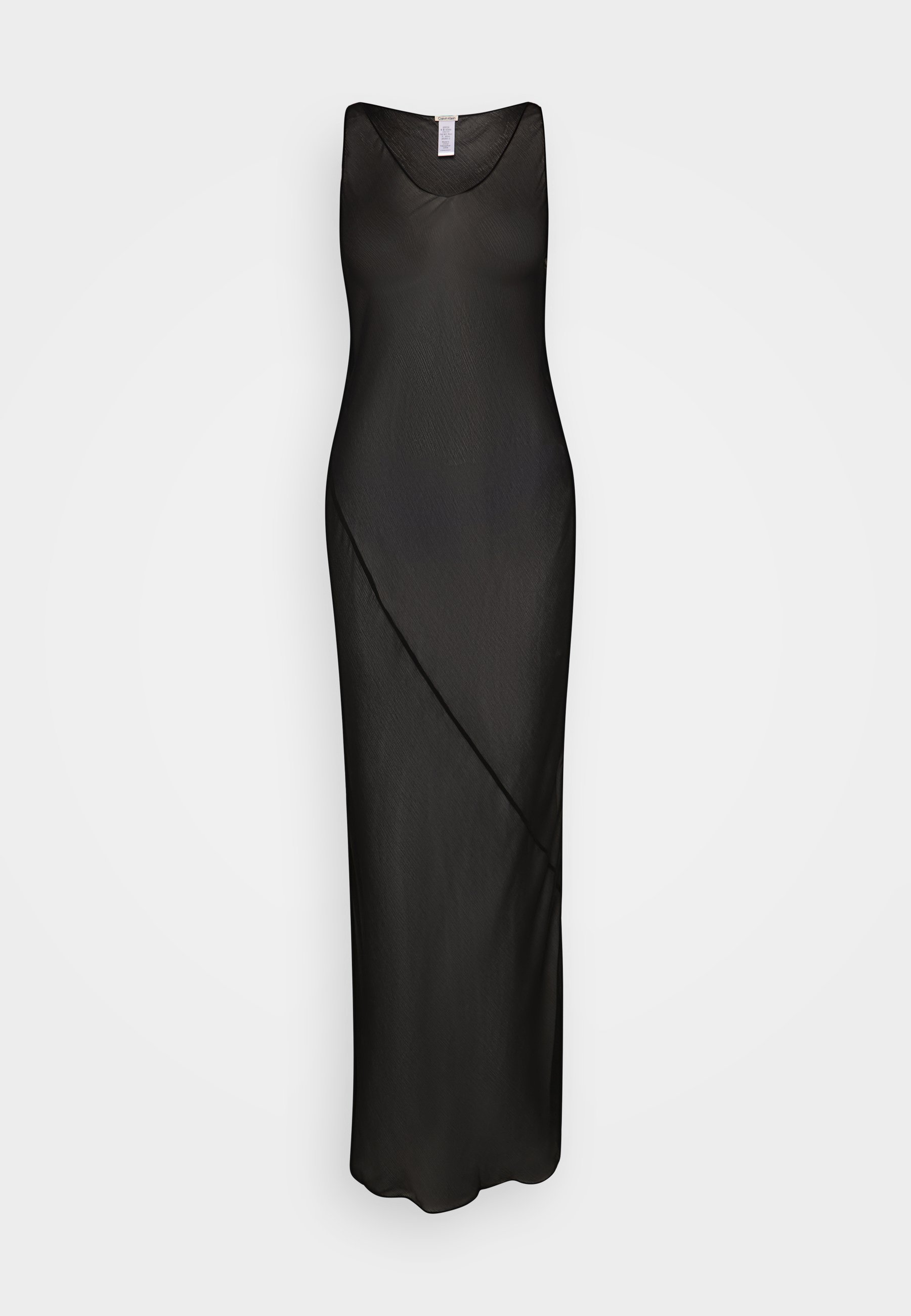 Calvin Klein Underwear SHEER BIAS TANK DRESS 100% SILK - Chemise de nuit /  Nuisette - black/noir - ZALANDO.FR