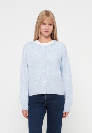 VMHOPE O NECK BUTTON CARDIGAN - Strickjacke - blue melange