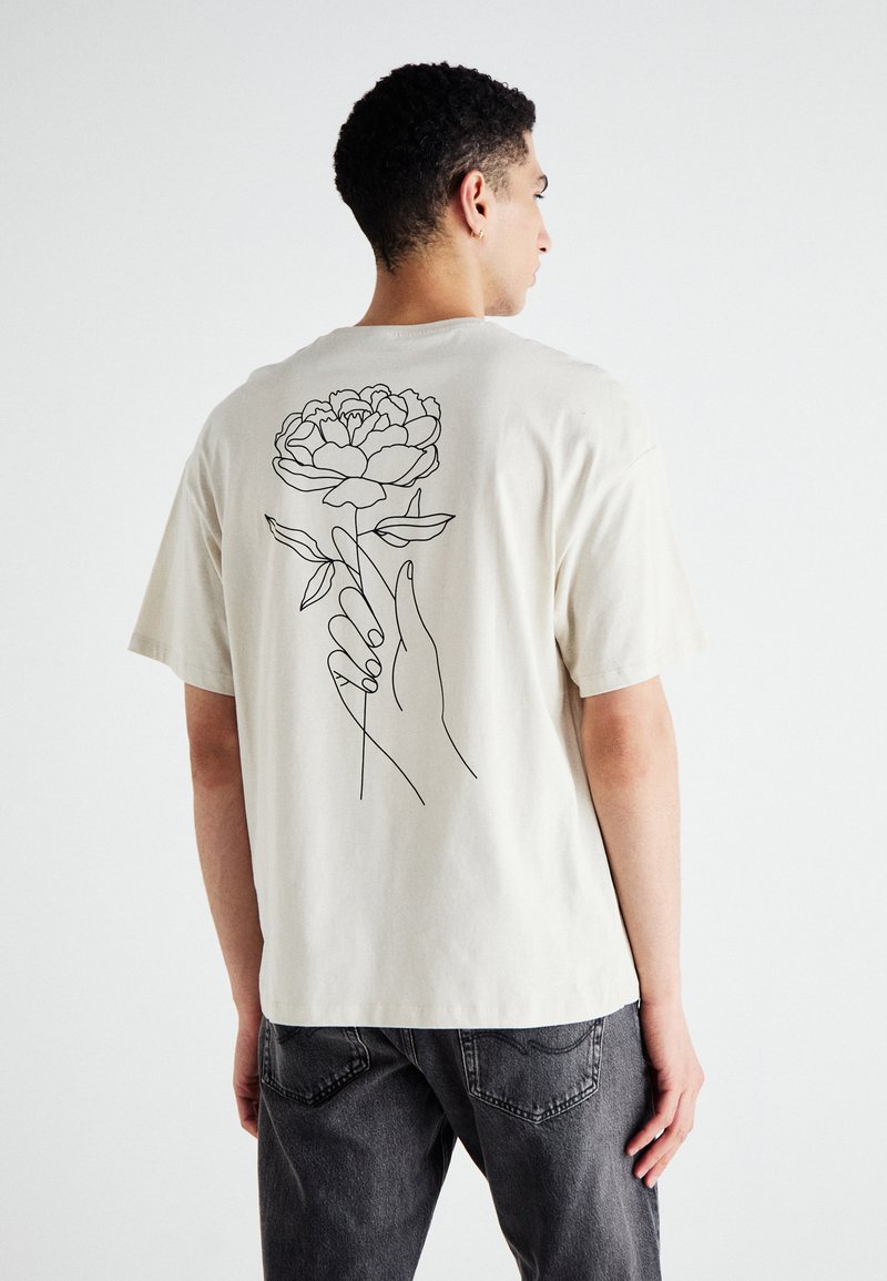 Jack & Jones JJMYSTIC TEE CREW NECK - Potiskana majica - moonbeam
