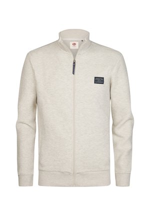 Petrol Industries, ZIP-UP COLLAR SWEATSHIRT STEELCREST - Cardigan - antique white melee