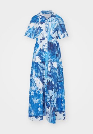 SHORT SLEEVE MIDI DRESS TIERED HEM - Maxi dress - lupin blue