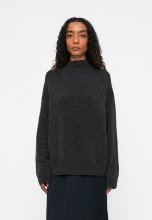 PULLOVER LONG SLEEVE MOCK NECK - Svetrík - anthra melange