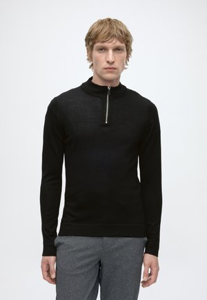 Lindbergh HALF ZIP MOCK NECK - Pullover - black