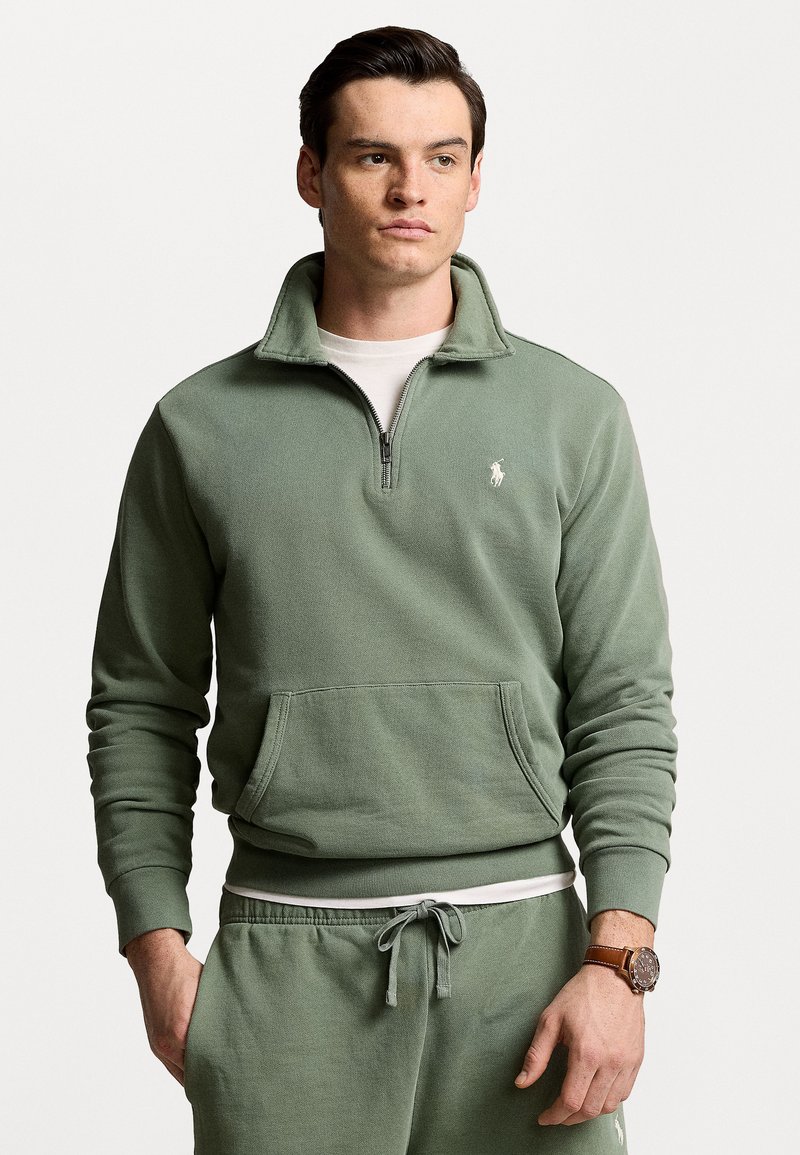 Polo Ralph Lauren LOOPBACK FLEECE QUARTER-ZIP SWEATSHIRT - Sweater - cargo green