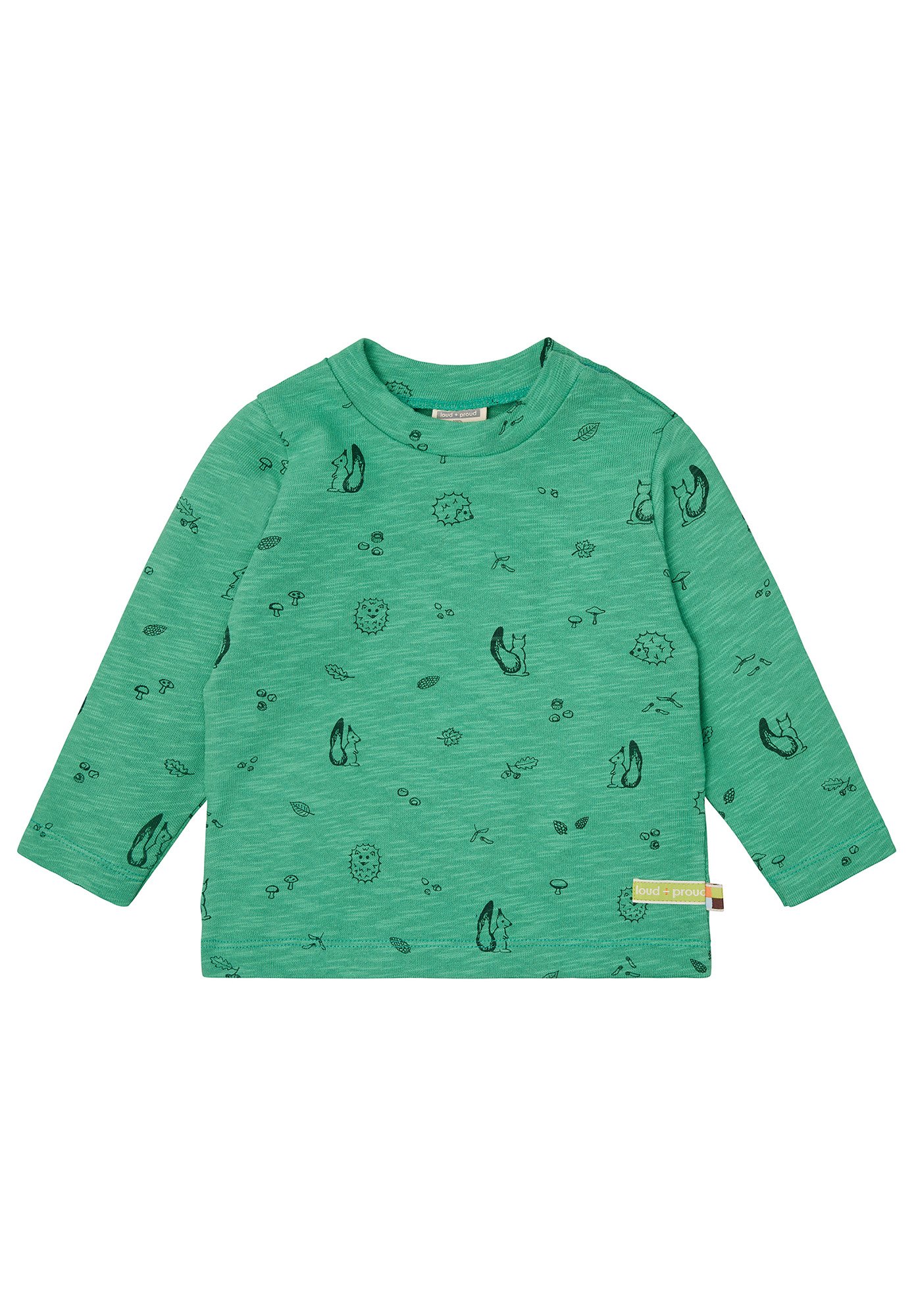 Loud + Proud Maglietta Maniche Lunghe Unisex Bambini – Felpa In Cotone Bio Con Stampa Scimmia Blu - 2