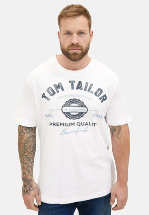 TOM TAILOR PLUS - MIT LOGO - T-shirt print - white