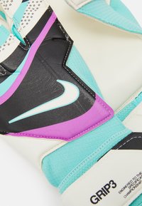 Nike Performance GRIP3 UNISEX - Brankárske rukavice - black/hyper turq/rush fuchsia/white