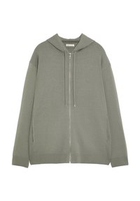 LONG HOODED - Strickjacke - khaki