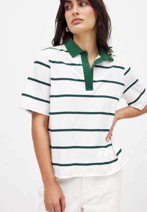 SHORT SLEEVE COLLAR - Poloshirt - off white stripe