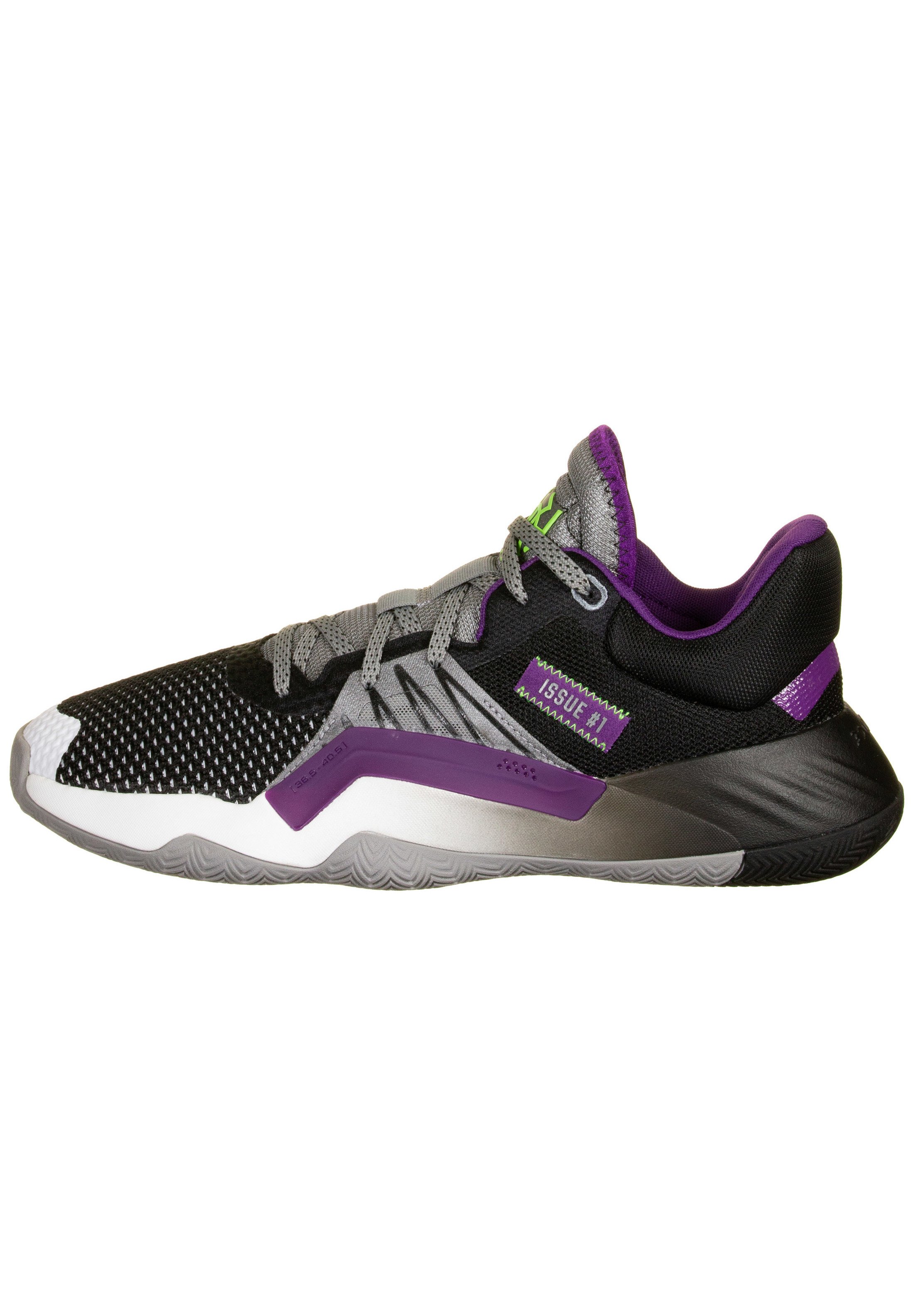 purple and grey basketball shoes