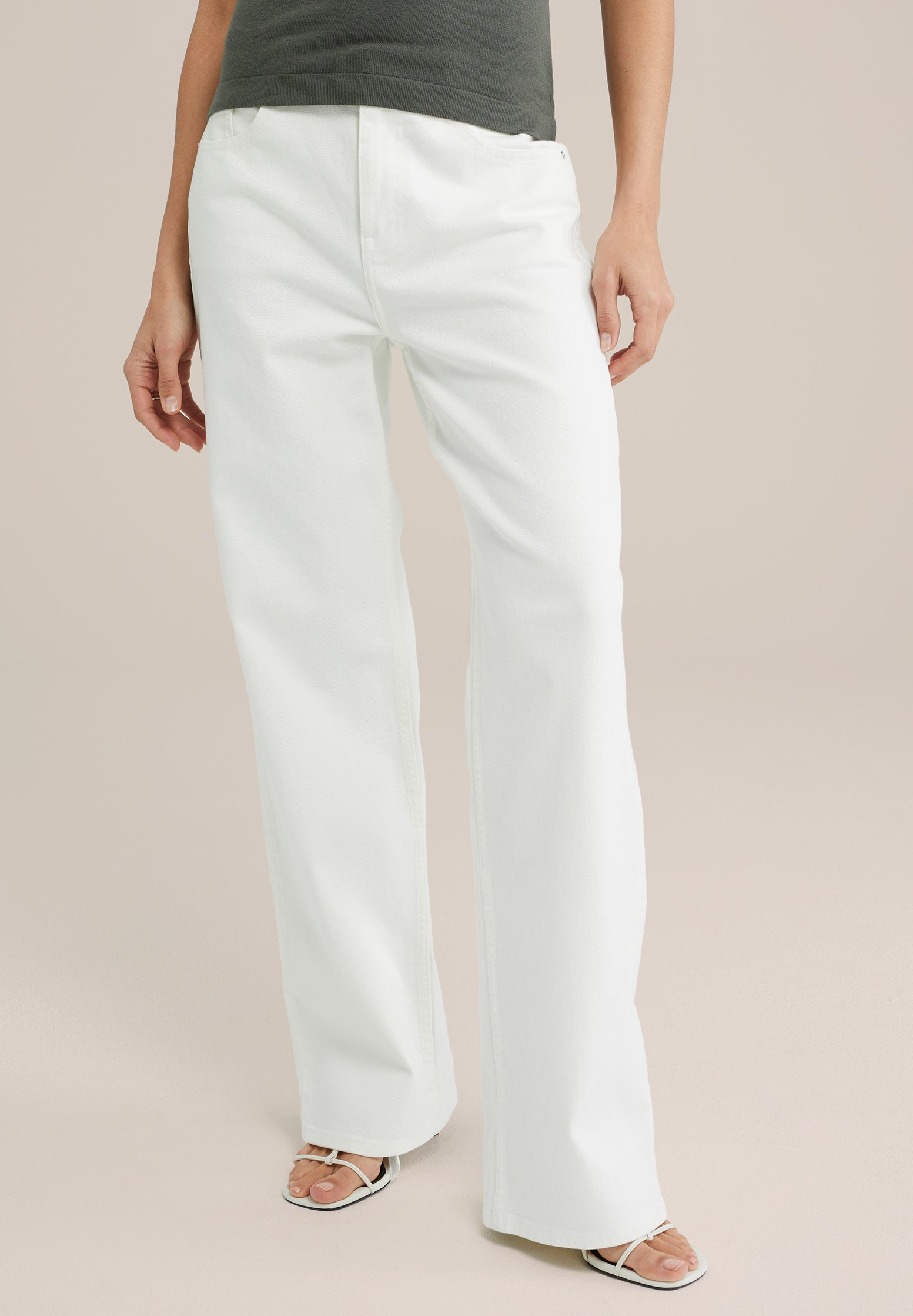 WE Fashion Jeans baggy off-white/avorio