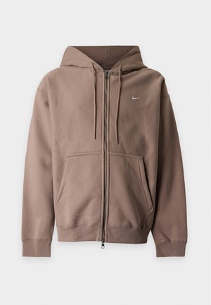 Nike Sportswear, SOLO HOODIE - Суитшърт с цип - mink brown/white