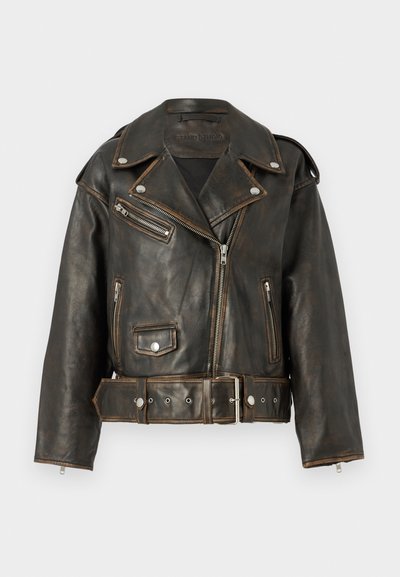 STAND STUDIO ISOBELLE BIKER JACKET - Kožená bunda - worn black