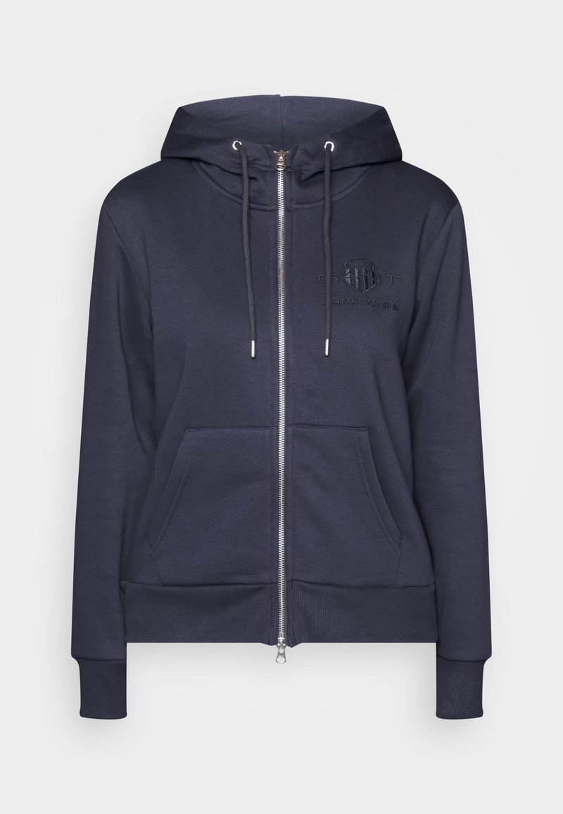 Gant Sweater met rits donkerblauw