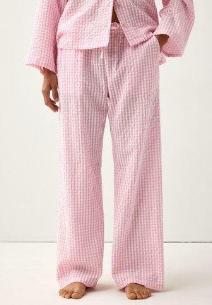 Lindex LINDEX PYJAMA TROUSERS IN SEERSUCKER  WITH LONGER LEG LINDEX - Nattøj bukser - pink