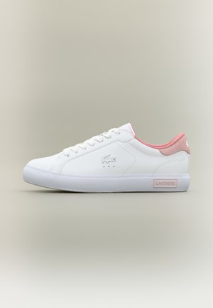 Lacoste POWERCOURT - Sneakers laag - white/pink