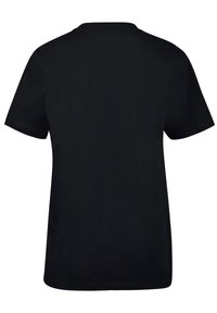 Sort bomulds T-shirt med korte ærmer og rund hals. Enkel design, blød tekstur og ingen synlige logoer eller mønstre.