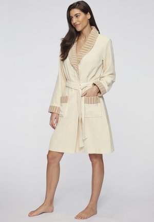 LASCANA Bademantel - taupe sand gestreift