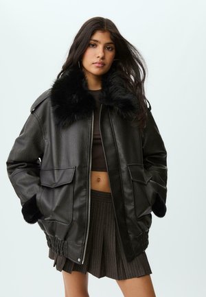 Kunstlederjacke - black