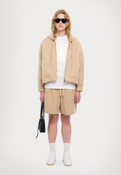 WEEKEND MaxMara PARSEC - Majica s kapuljačom i patentnim zatvaračem - beige