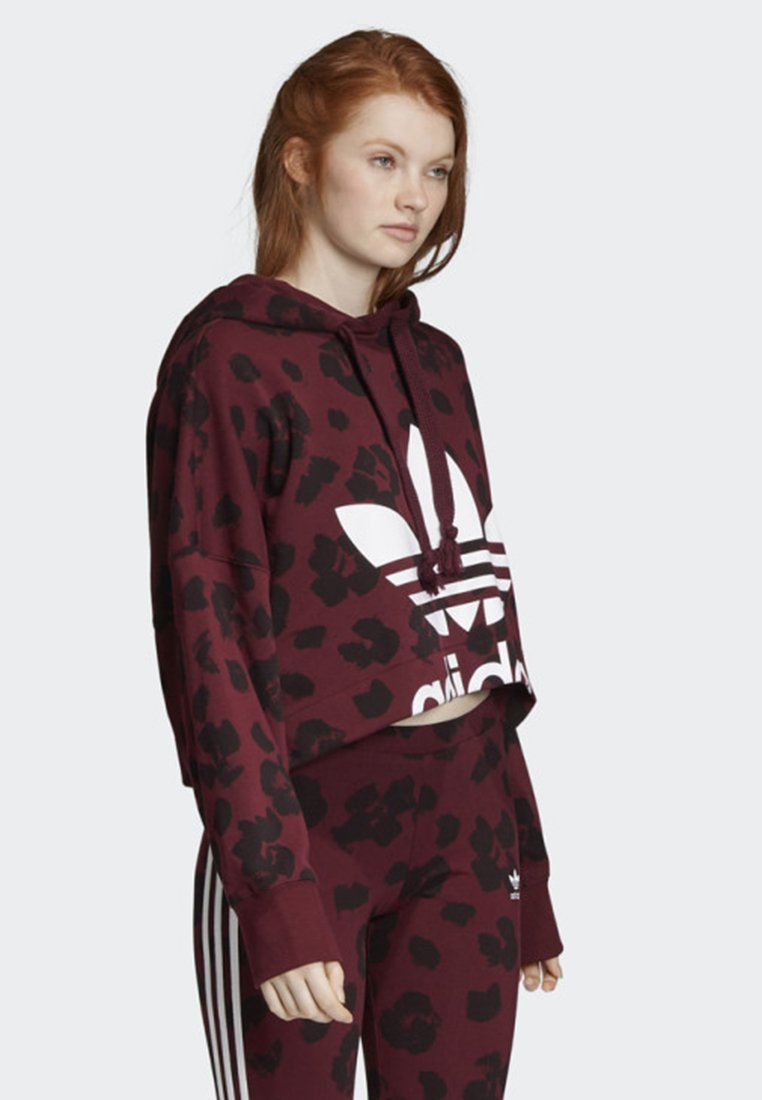 bellista allover print cropped hoodie