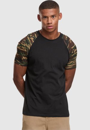 RAGLAN CONTRAST  - T-shirts med print - black/ ochre