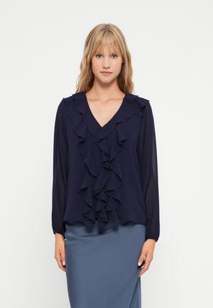 VIANE V NECK FRILL - Bluse - rhodonite