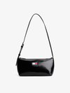 ESSENTIAL LOGO SHINY SHOULDER BAG - Handtasche - black