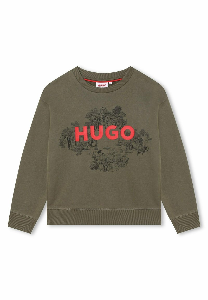 HUGO Kids MOLLETONNÉ IMPRIMÉ - Sudadera - vert army
