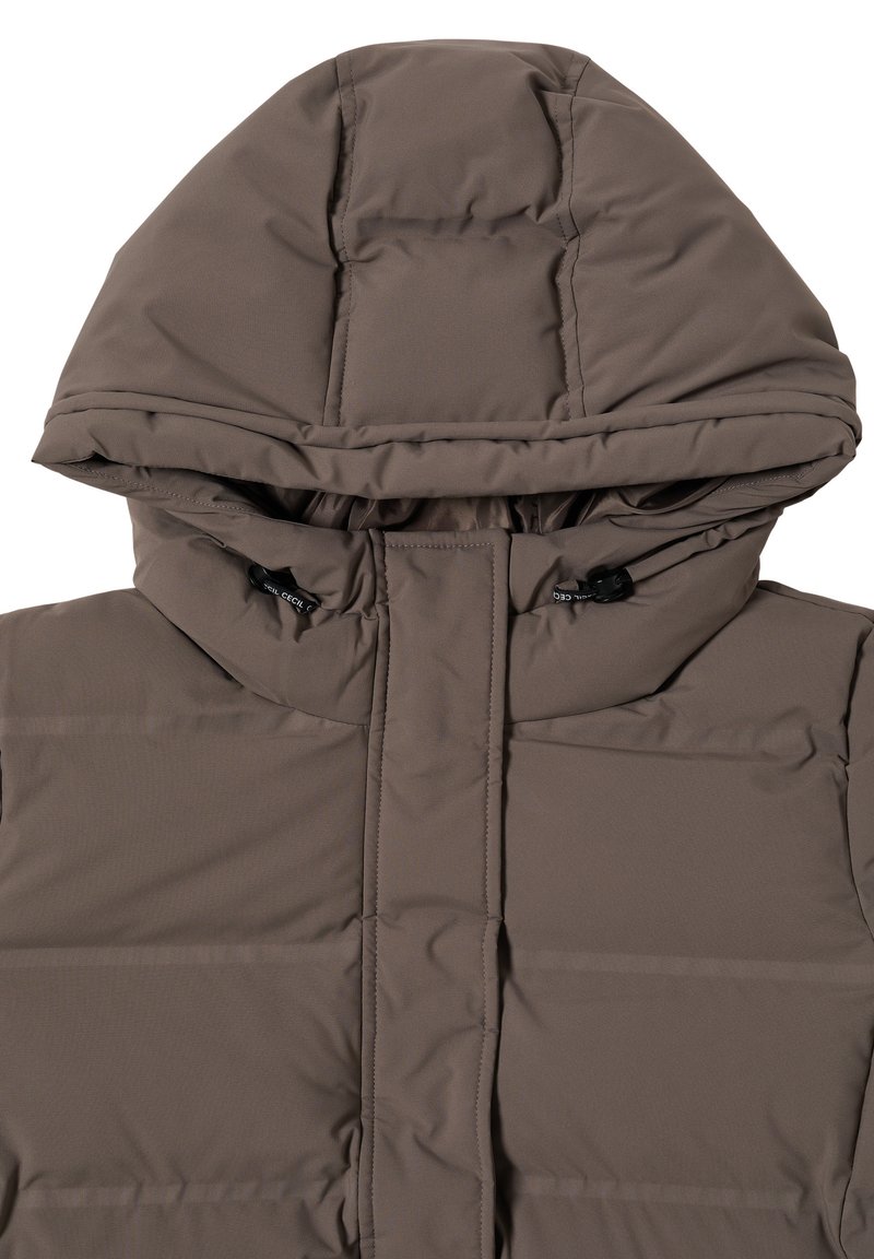 Doudoune Matelassée Marron CELIO Avec Capuche - Taille L - Fausse Peau Extérieure - Occasion Très Bon État