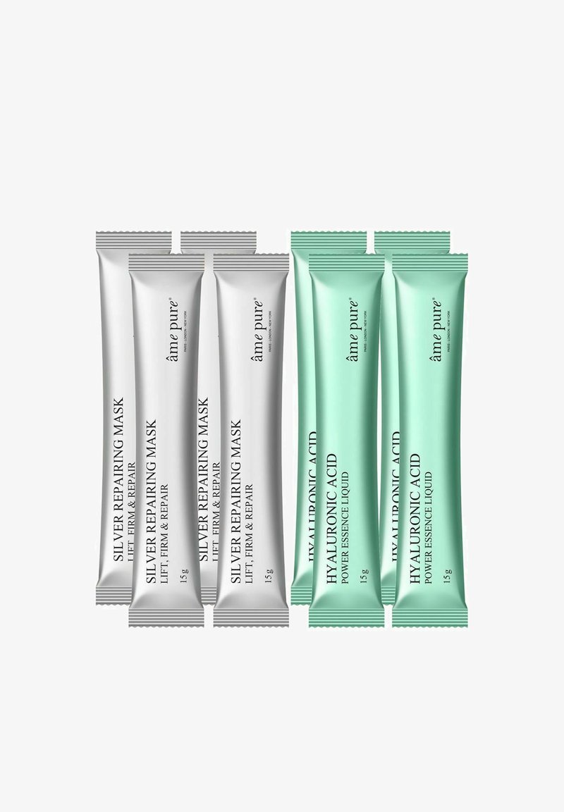 âme pure JELLY GLOW RUBBER MASK SILVER – PEEL-OFF – HYALURONIC ACID HYDRATING & ANTI-AGING FACE MASKS – 4 PCS - Ansiktsmaske