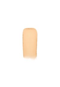 Swatch di fondotinta liquido in una tonalità beige chiaro con una consistenza morbida e cremosa; bordi leggermente affusolati e finitura opaca.