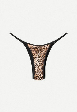 Bershka, REVERSIBLE ANIMAL PRINT - Bikini alsók - black