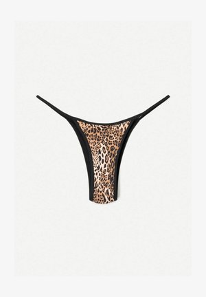 Bershka, REVERSIBLE ANIMAL PRINT - Bikini alsók - black