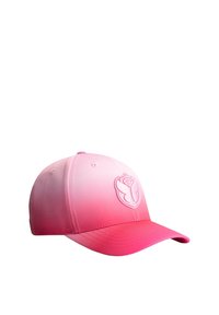 Roze verloop baseballcap met een gestructureerde kroon, gebogen klep en een reliëflogo aan de voorkant. Gemaakt van glad, lichtgewicht materiaal.
