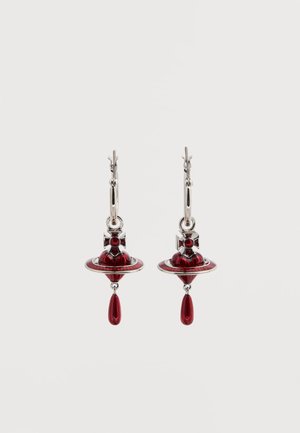FABIANNA DROP - Σκουλαρίκια - silver-coloured/red