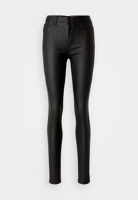 NMCALLIE COATED PANTS - Trousers - black