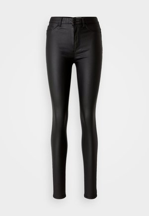 Noisy May NMCALLIE COATED PANTS - Stoffhose - black