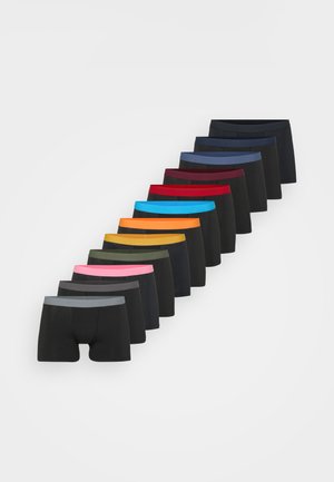Herre boxer briefs vist i en gradient fra sort til forskellige farver, med bløde elastiske taljebånd i kontrasterende nuancer.